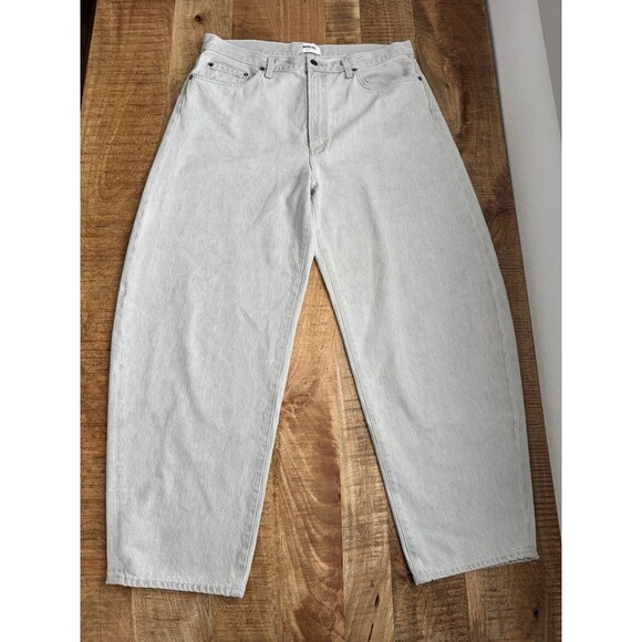 Agolde Women's Pale Gray Ballon Jeans Barrell Style Organic Cotton 32 USA - Picture 1 of 12